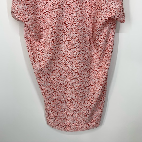 Pink Lily Floral Button Front Kimono Style Belted Oversized Short Sleeve Dress - Picture 11 of 15